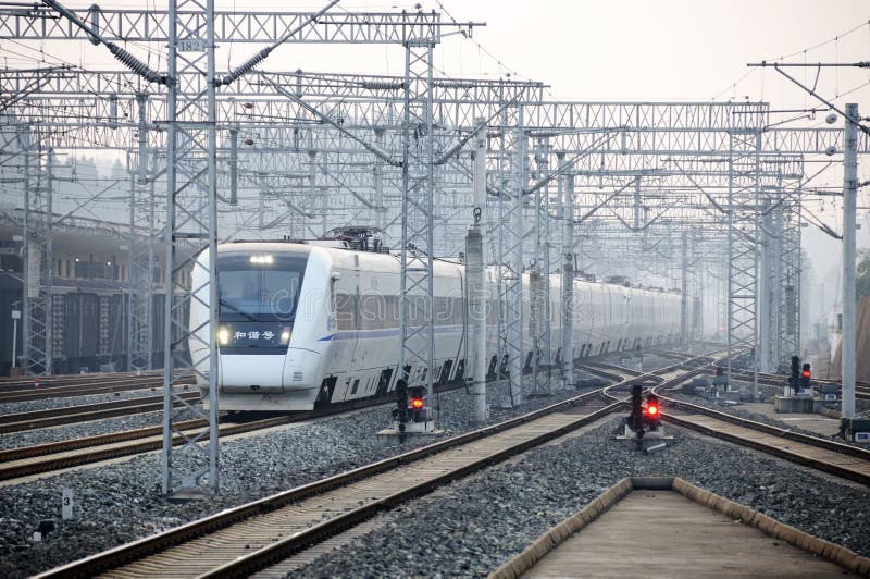 Chinese high speed train stock image