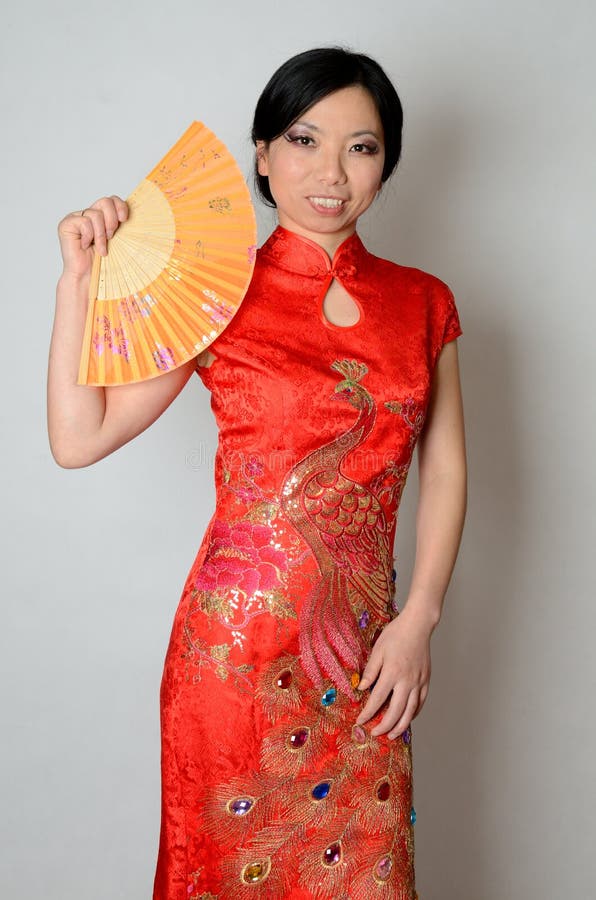 Chinese lady with fan stock image. Image of nobel, young - 41810847