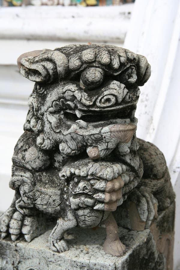 Chinese lion statue stock photo. Image of dragon, ancient 20731748