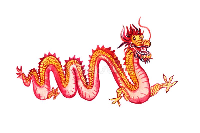 Chinese dragons clipart - Celebration clipart - Watercolor images