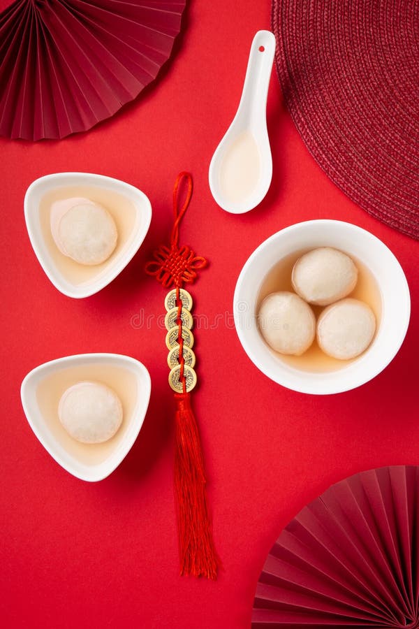 Chinese Lunar New Year Concept. Sweet Rice Dumplings Balls Tangyuan on ...