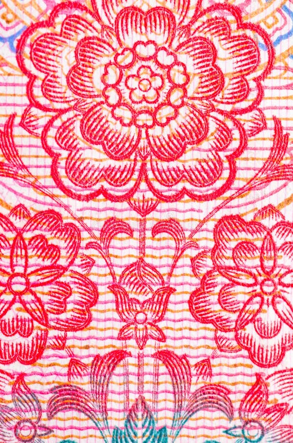 Chinese money rmb background flower