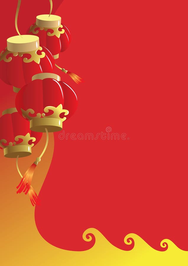 Chinese New Year background. With traditional red lanterns, greeting card, vector illustration Chinese New Year background. With traditional red lanterns, greeting card, vector illustration