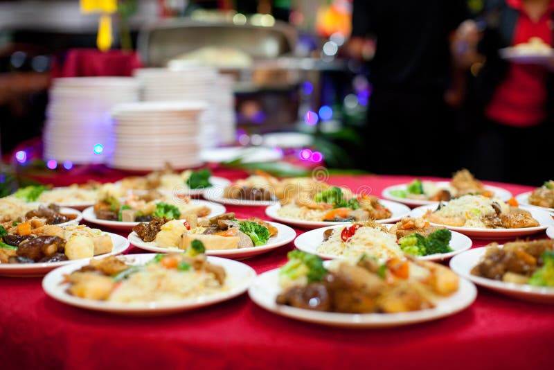Buffet Of Assorted Of Chinese Food Dishes Stock Image Image of high