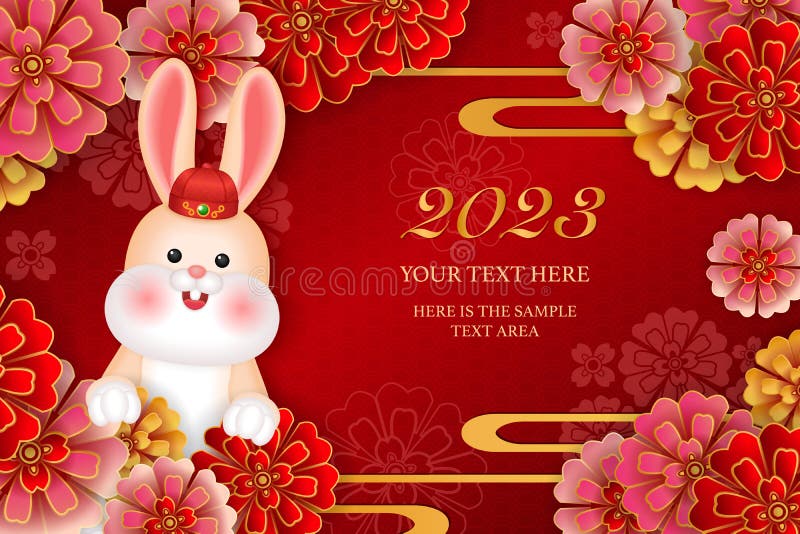 Premium Vector  2023 chinese new year of cute cartoon rabbit holding red  envelope chinese translation new year and urshing wealth