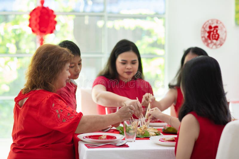 Chinese New Year family celebration stock image Chinese New Year family celebration stock image