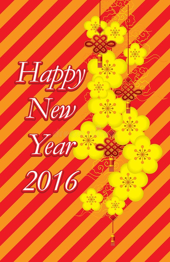 Chinese New Year Greeting Card Design Stock Vector Illustration of