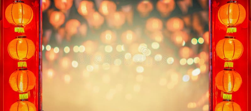 Chinese new year lanterns in chinatown area