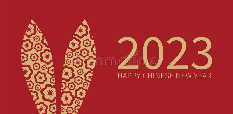 Happy New Year 2023 Background. Year of the Rabbit Concept Stock Vector -  Illustration of chinese, element…