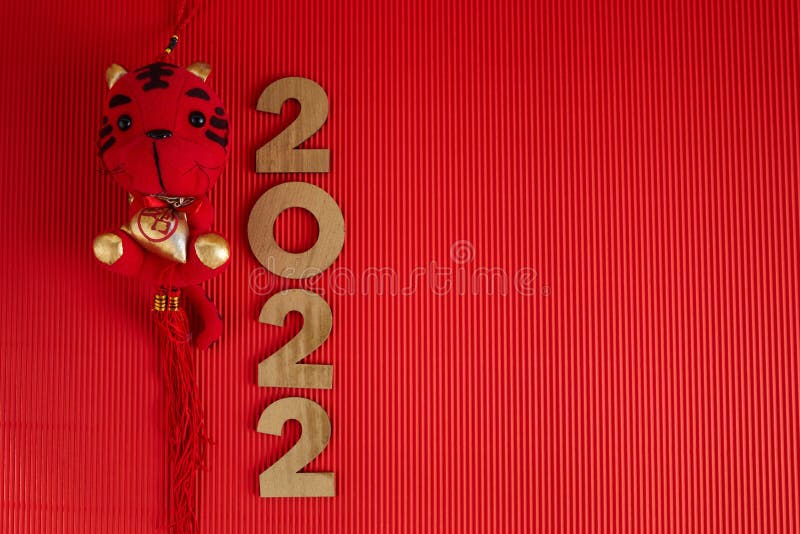 2022 Chinese New Year, Year of the Tiger. Chinese Translation Stock