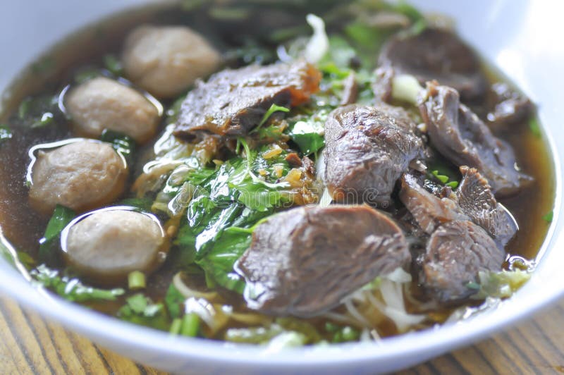 Chinese Noodle with Beef and Vegetable or Beef Soup Stock Image Image