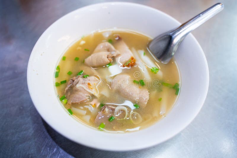 Chinese Noodle Soup with Pork Offal Stock Photo Image of dining, guay