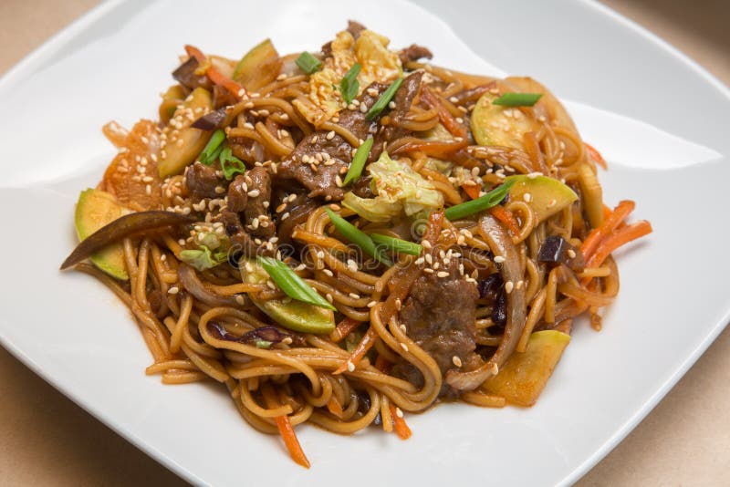 Chinese noodles with beef