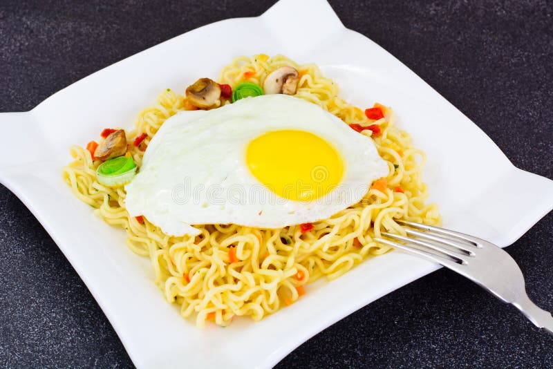 Chinese Noodles with Egg Studio Photo Stock Image Image of multi