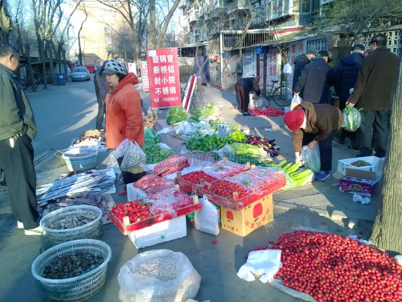 Chinese ochtendmarkt stock foto