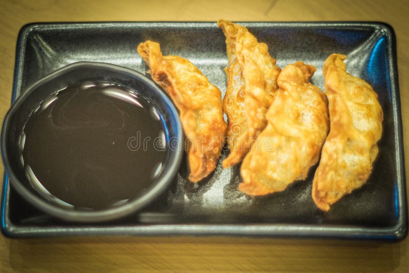 Chinese PanFried Dumplings. Chinese Traditional Food Stock Image