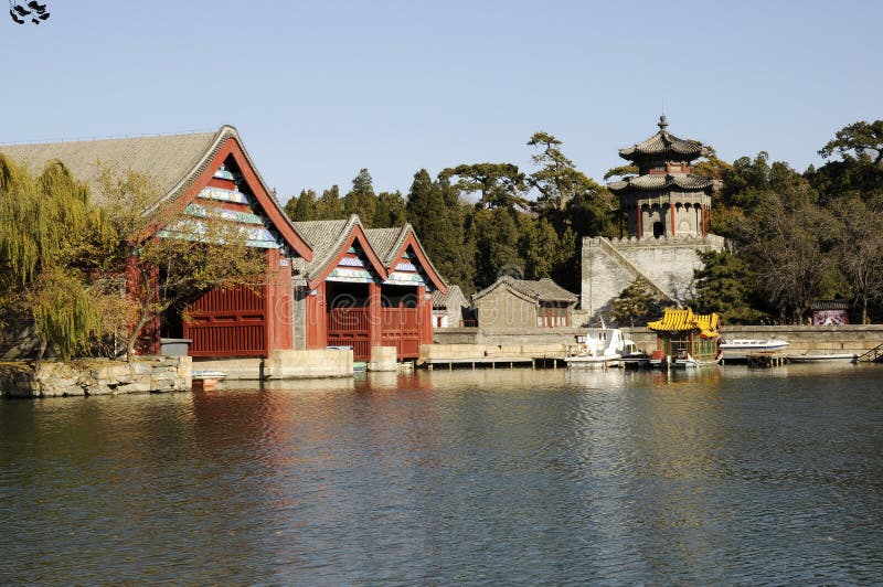 Chinese park with pavilion