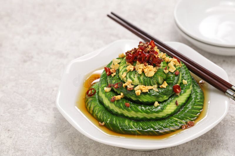 Chinese Pickled Cucumber Bellows Cut Stock Image Image of sichuan