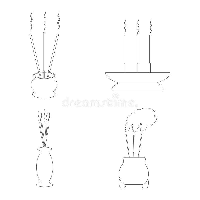 Incense Pot Vector, Chinese Lunar New Year Flat Icon Stock Vector