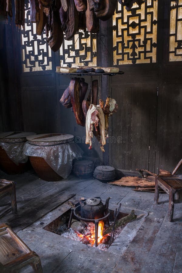 Chinese preserved pork meat making royalty free stock photo Chinese preserved pork meat making royalty free stock photo