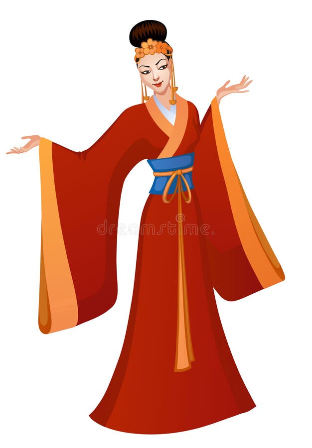Ethnic Dance of Cartoon Chinese Princess Stock Illustration - Illustration  of adorable, girl: 118769223