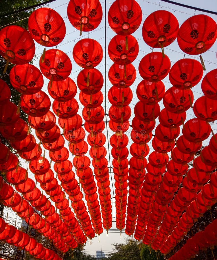 Chinese Red Lantern Decoration for Chinese New Year Festival Stock