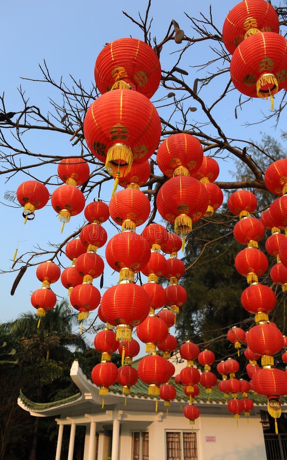 Chinese Red Lantern Decorations Stock Image Image of endless