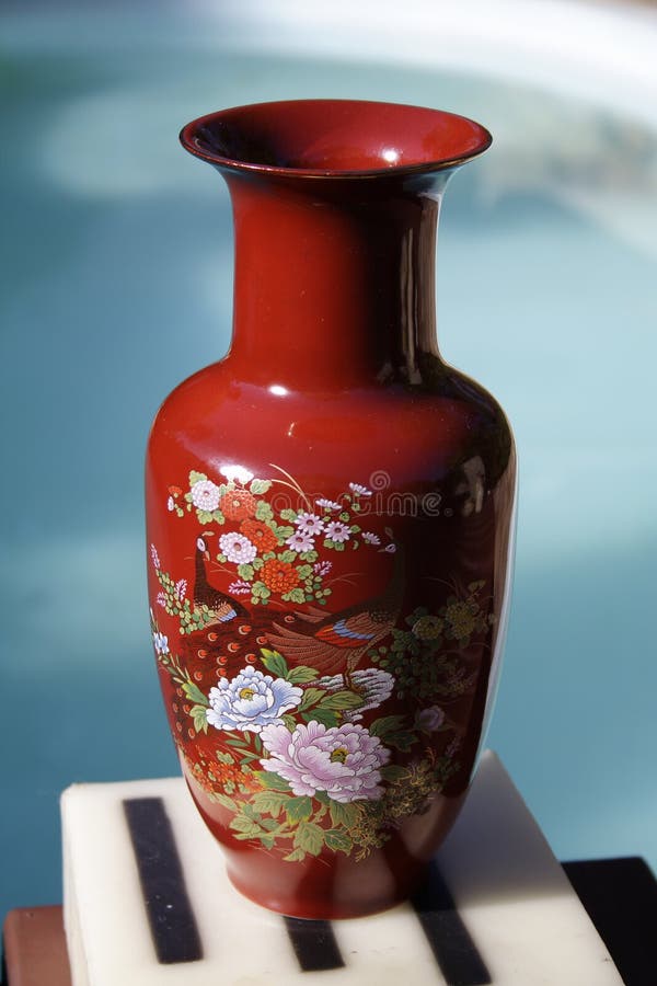 Chinese Red Vase stock photo. Image of china, candle, ceramics 429198