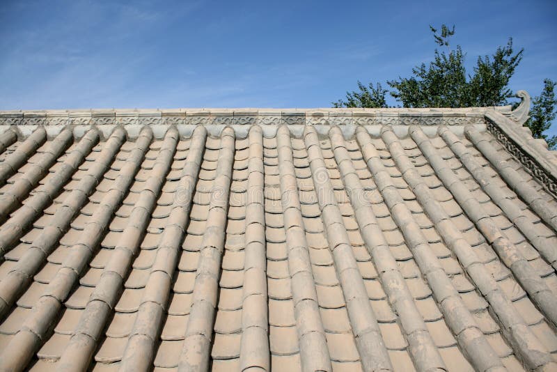 Chinese roof in ancient village Dunhuang, China