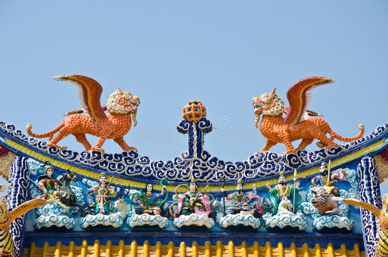 Chinese roof art in chinese temple royalty free stock photos Chinese roof art in chinese temple royalty free stock photos
