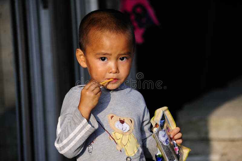Chinese rural child stock photos
