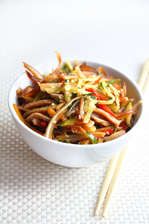Chinese Salad with Pig Ears and Vegetables Stock Photo Image of seeds, snack 33379652