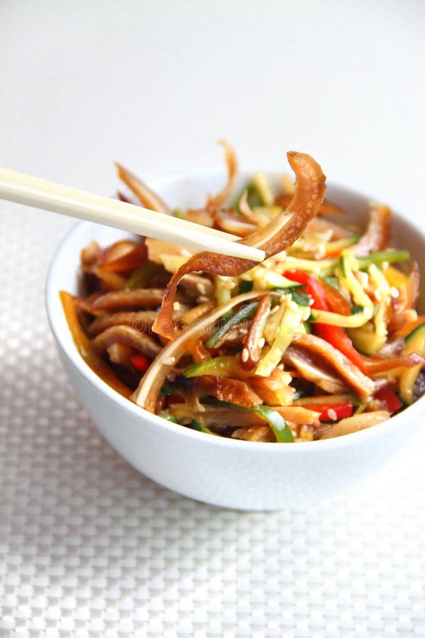Chinese Salad with Pig Ears and Vegetables Stock Image Image of cuisine, seeds 33379705