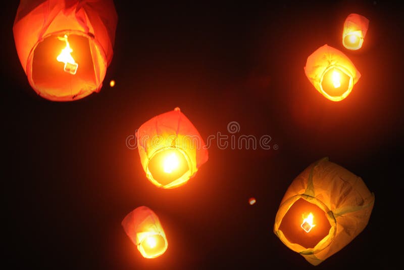 Chinese sky lanterns lit up the Indian skies during Diwali, due to infiltration of Chinese products sold cheap in India.These stock photos Chinese sky lanterns lit up the Indian skies during Diwali, due to infiltration of Chinese products sold cheap in India.These stock photos