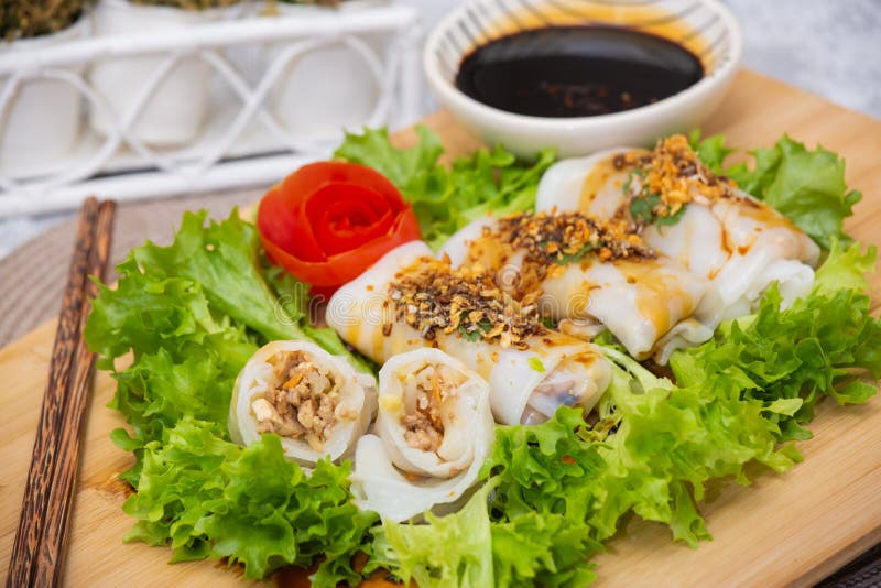 Noodle Rolls with Thai Sauce Stock Photo Image of rice, variation