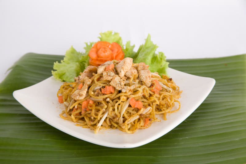 Chinese Stir Fried Noodles with Chicken Stock Image - Image of chinese