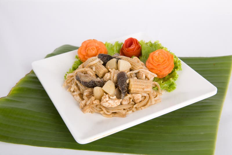 Chinese Stir Fried Noodles with Chicken Stock Photo - Image of noodles