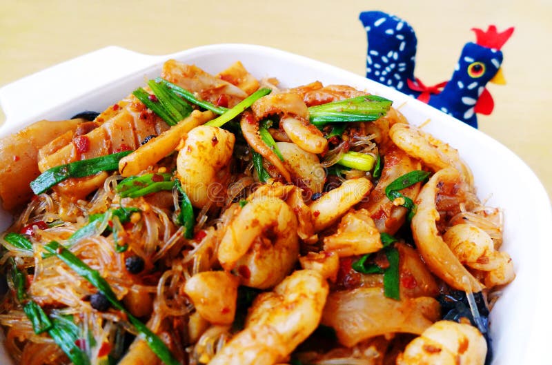 Chinese Szechuan hot spicy seafood dish