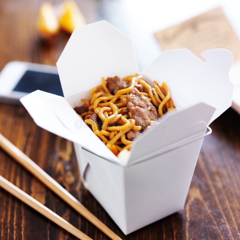 Take Out Chinese Noodles stock image. Image of herbs 16025771