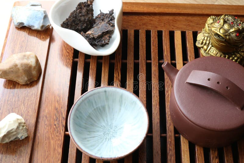 Chinese Tea Ceremony Using Tea Utensils Stock Photo Image of pottery