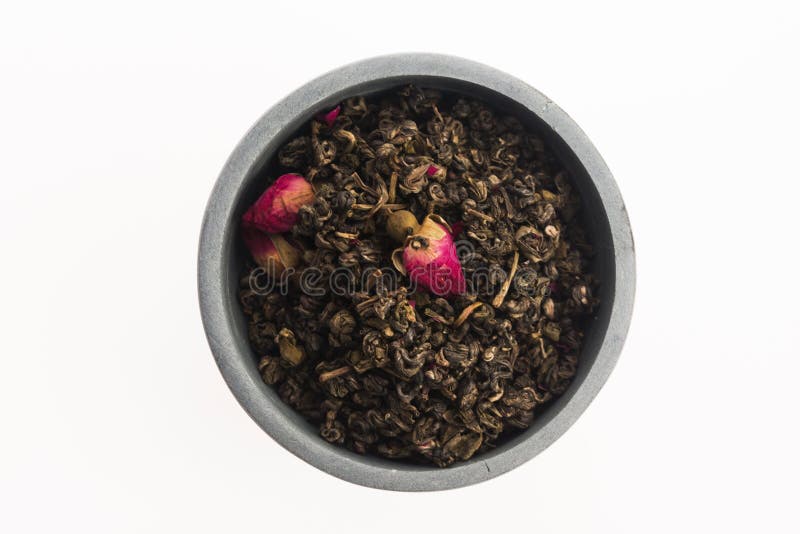 Chinese tea with rose buds stock photo. Image of macro 71941886