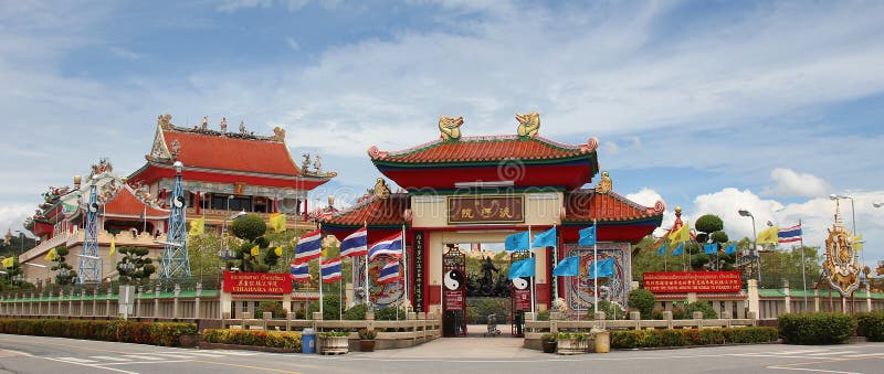 Chinese Temple Viharnra Sien in Pattaya outside stock photos Chinese Temple Viharnra Sien in Pattaya outside stock photos