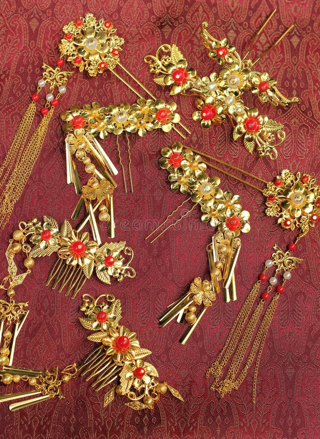Chinese Traditional Hairpins Hair Clips. Wedding Jewerely Stock Image -  Image of hairpin, closeup: 187110613