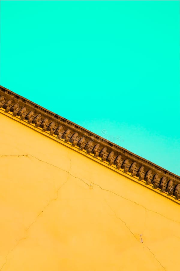 Chinese traditional style yellow wall in blue sky background stock images Chinese traditional style yellow wall in blue sky background stock images