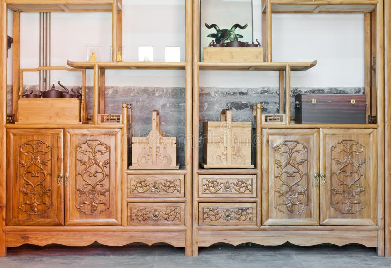 Chinese traditional wooden cabinets royalty free stock images