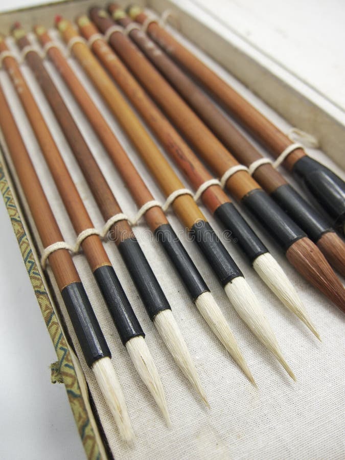 Chinese Writing Brushes and Inkstone Stock Image Image of culture