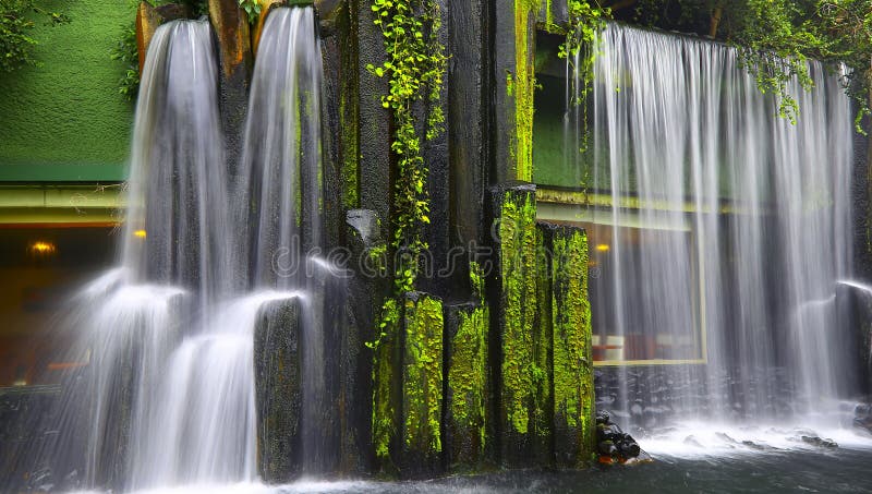 Chinese zen garden waterfall