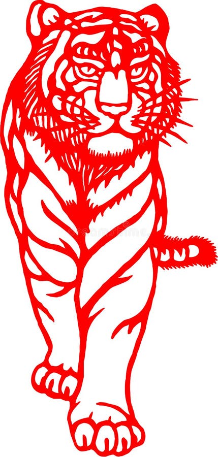 Chinese Zodiac Of Tiger Year Stock Illustration - Illustration of