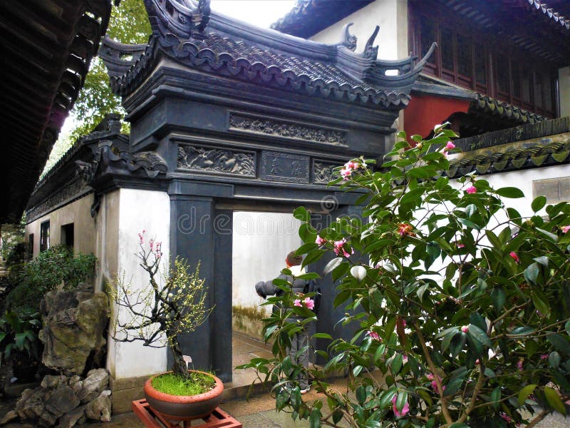 Chinesische Atmosphäre und Anlagen, Kunst, Geschichte und Architektur in Shanghai-Stadt, China