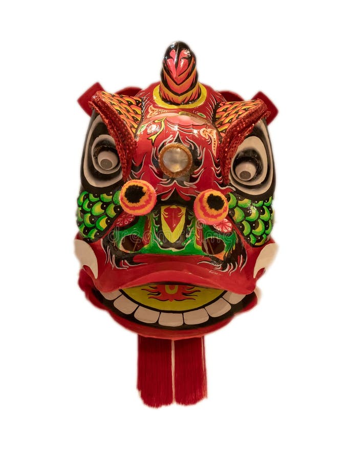 Chinesische Löwetanzhauptmaske lokalisiert auf weißem Hintergrund, chinesische Art lizenzfreie stockfotografie Chinesische Löwetanzhauptmaske lokalisiert auf weißem Hintergrund, chinesische Art lizenzfreie stockfotografie